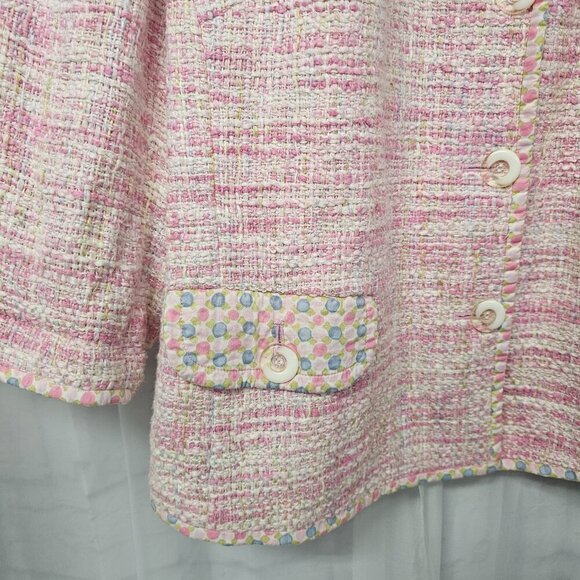 Vintage Sigrid Olsen Blazer Pink Tweed Coquette Twee Boho Office 22W - Picture 4 of 11
